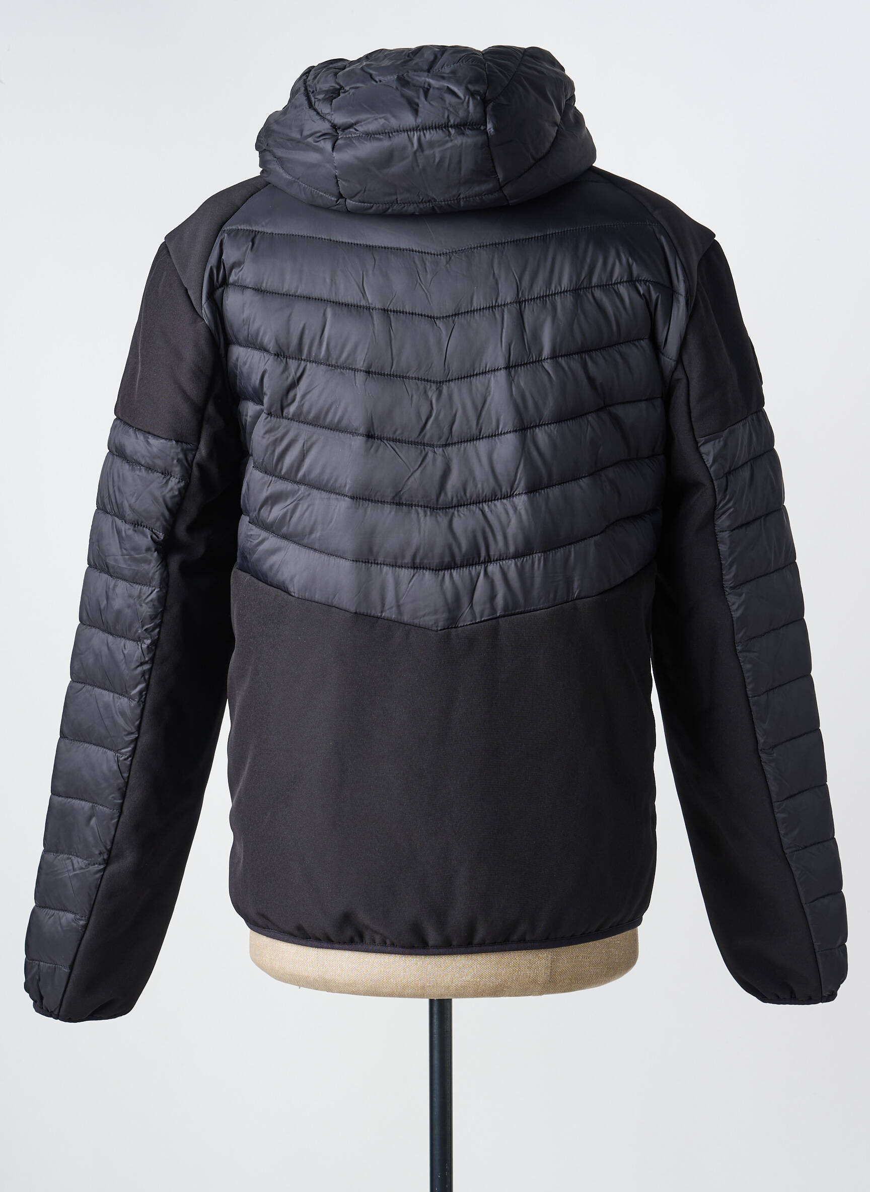 Doudoune manches longues a capuche noir NORTH VALLEY homme