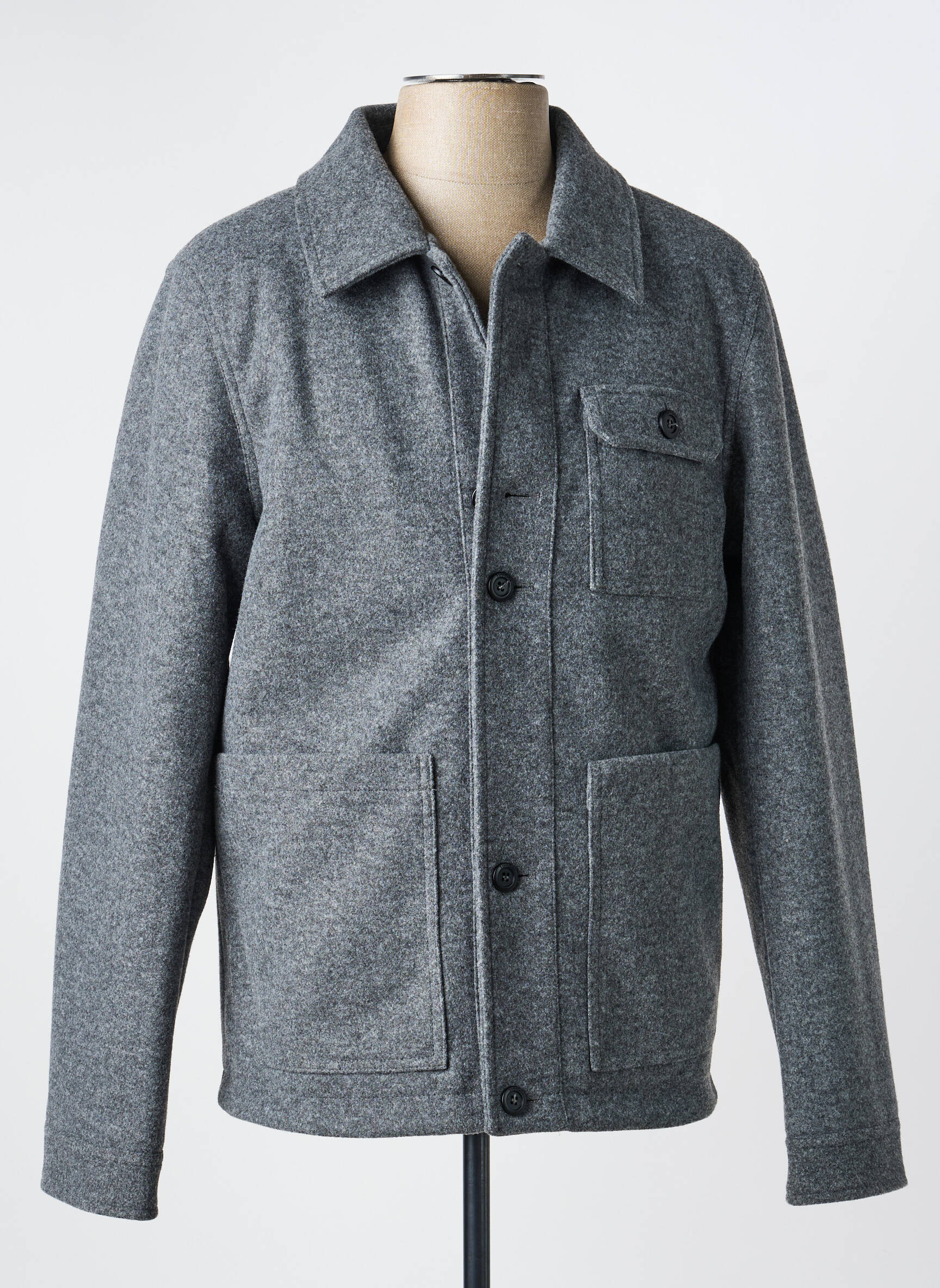 Manteau court col chemisier sans capuche gris TIFFOSI homme