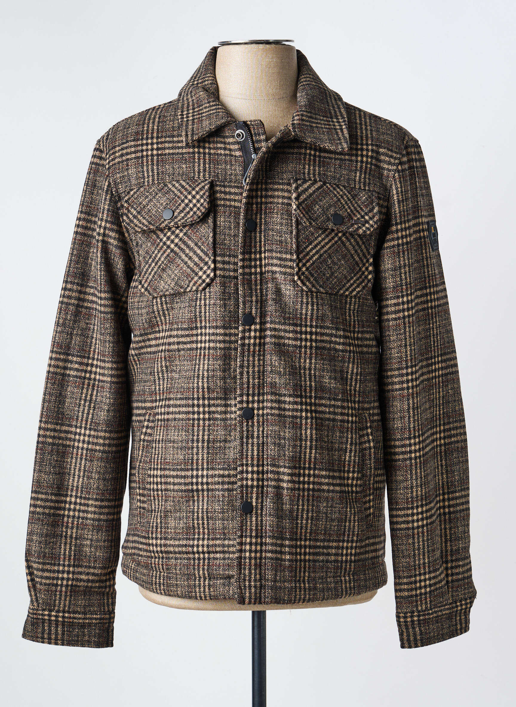 Manteau court col chemisier sans capuche beige NO EXCESS homme