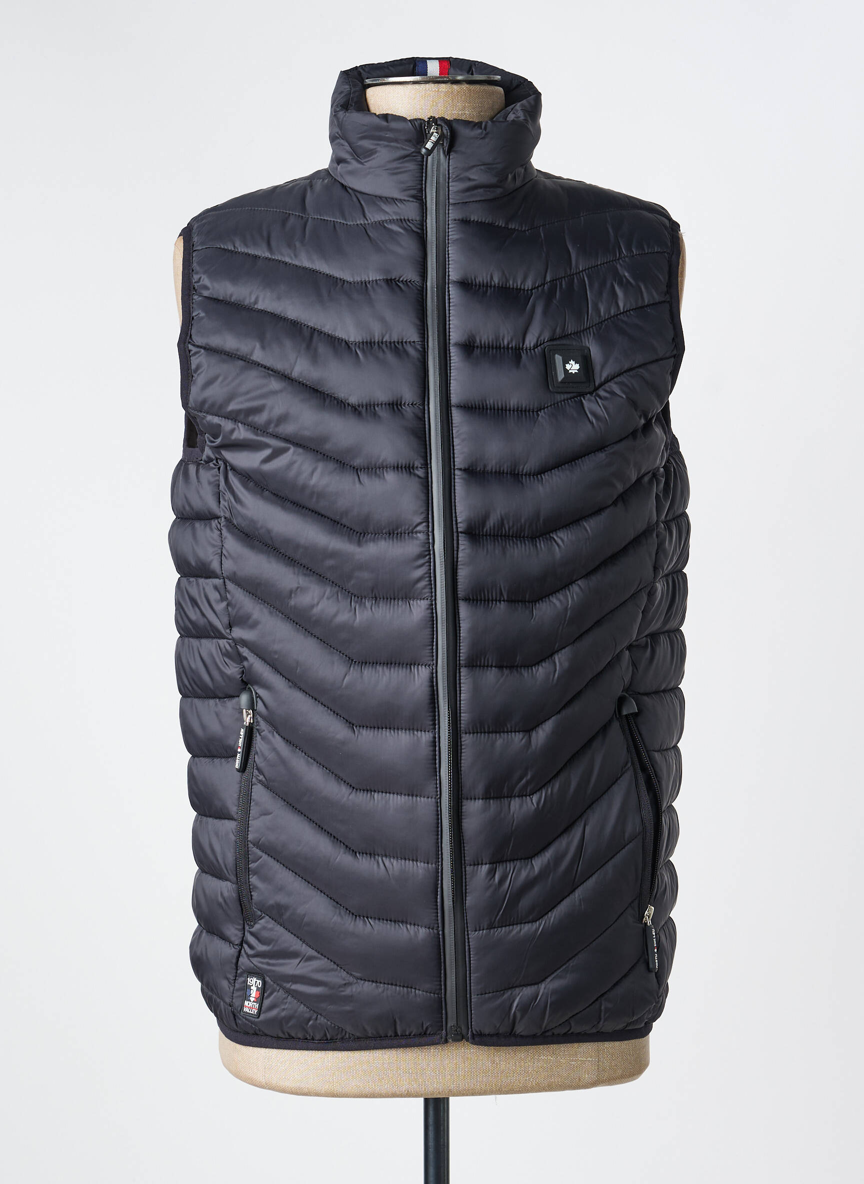 Doudoune poches sans capuche noir NORTH VALLEY homme