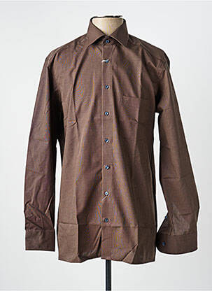 Chemise manches longues coupe droite marron MARVELIS homme