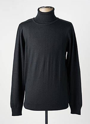 Pull col roulé coupe cintrée manches longues noir CAP 10 TEN homme