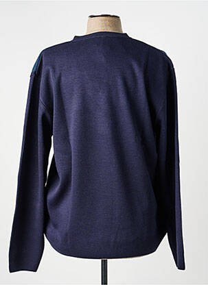 Pull col v manches longues bleu RHODAMEL homme