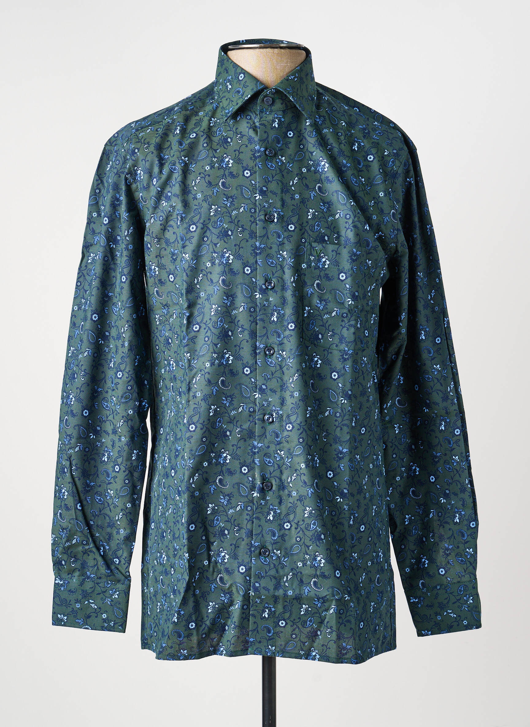 Chemise manches longues imprimé fantaisie vert MARVELIS homme
