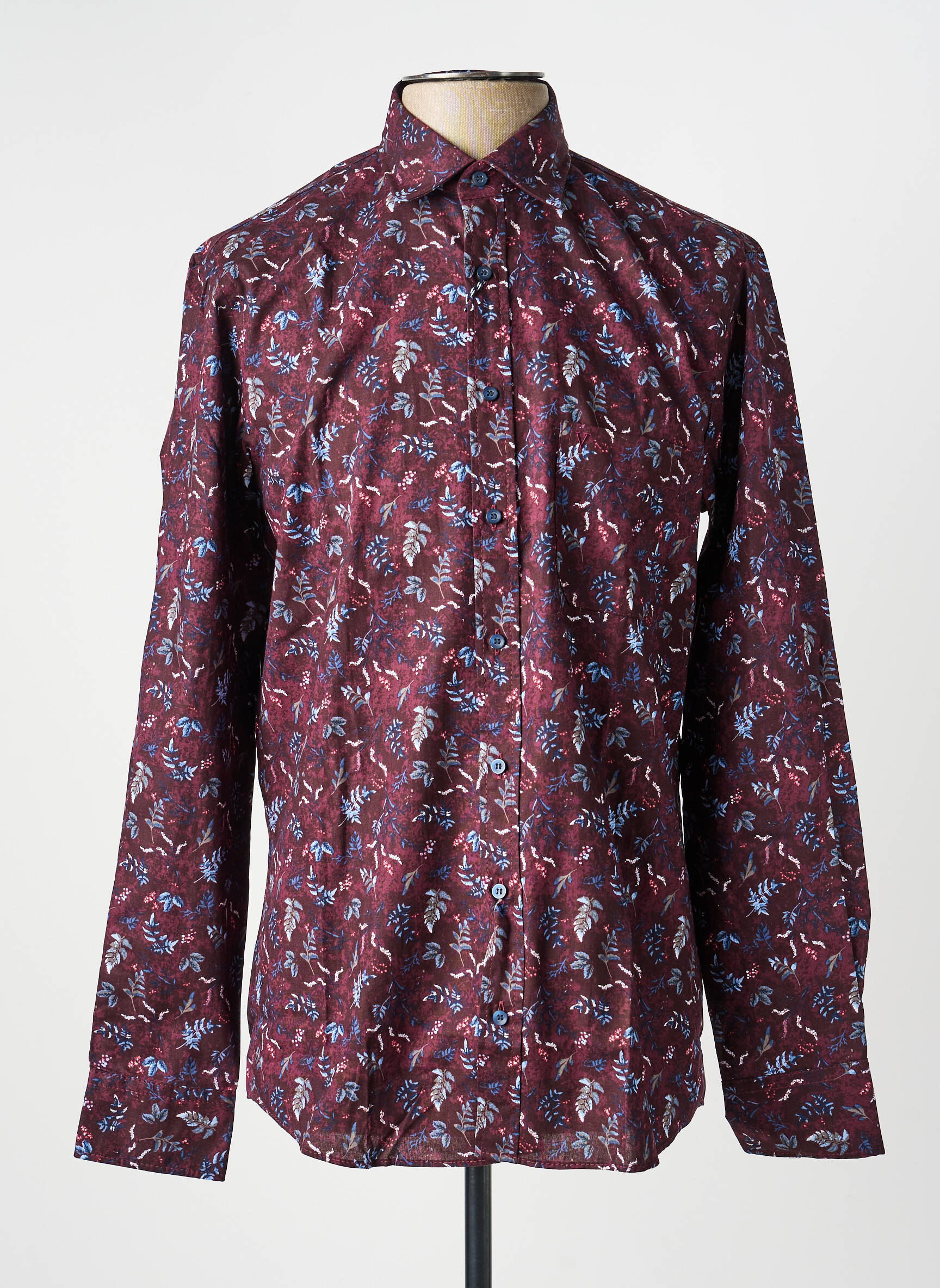Chemise manches longues imprimé fantaisie violet MARVELIS homme