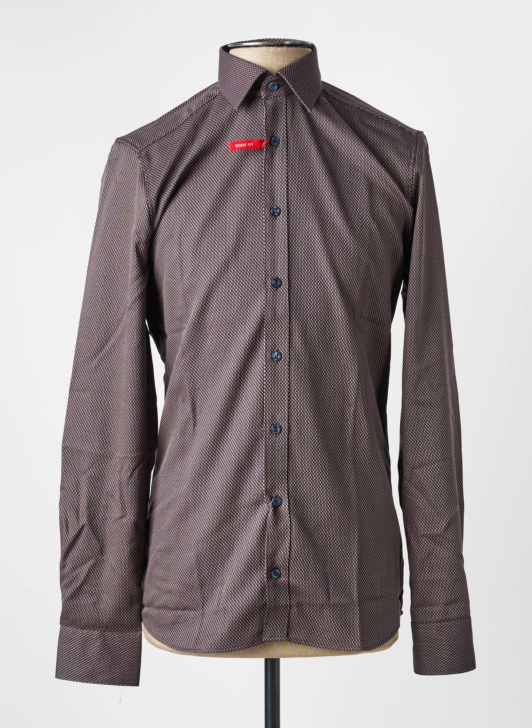 Chemise manches longues imprimé fantaisie noir MARVELIS homme