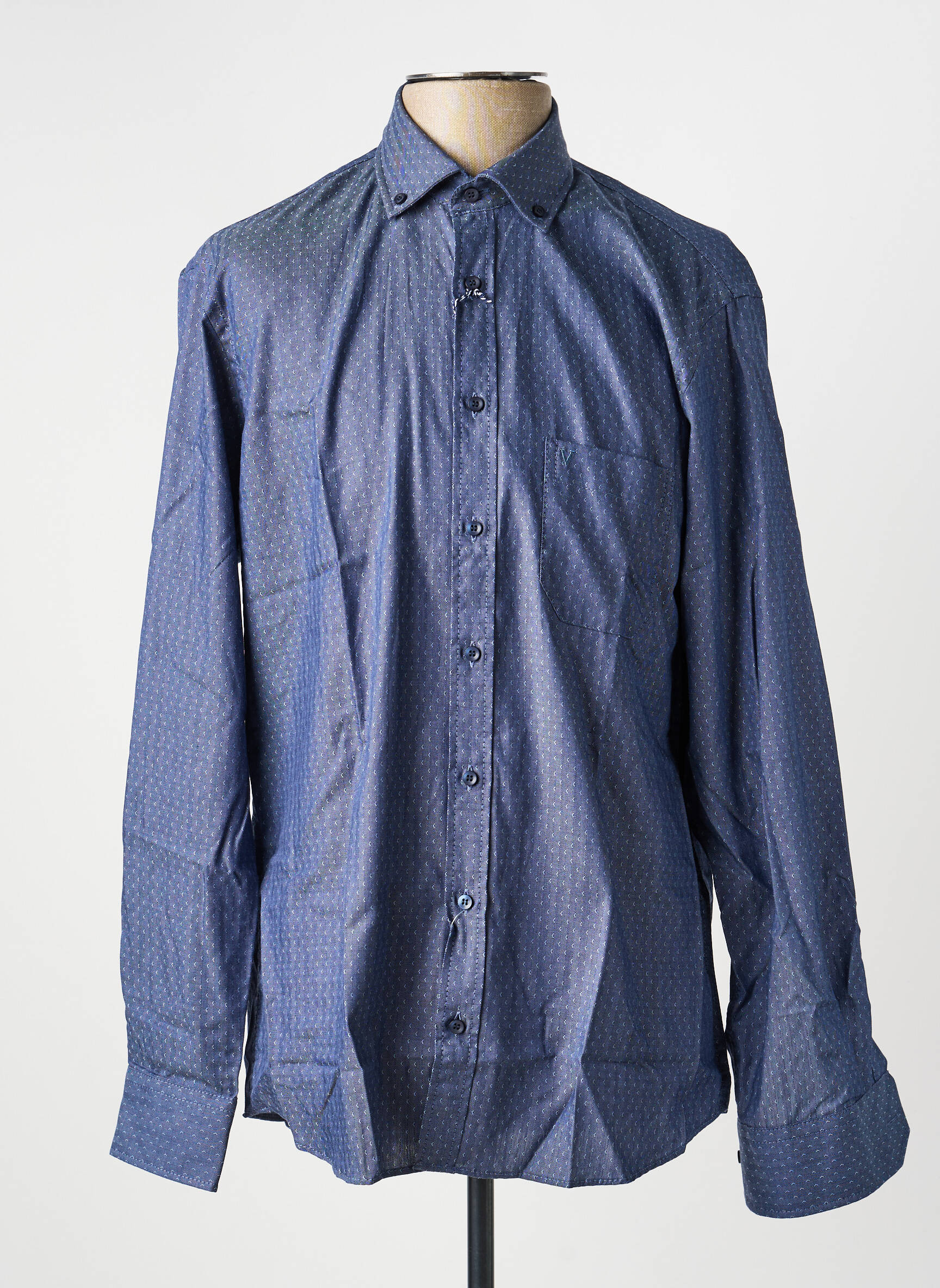 Chemise manches longues imprimé fantaisie bleu MARVELIS homme