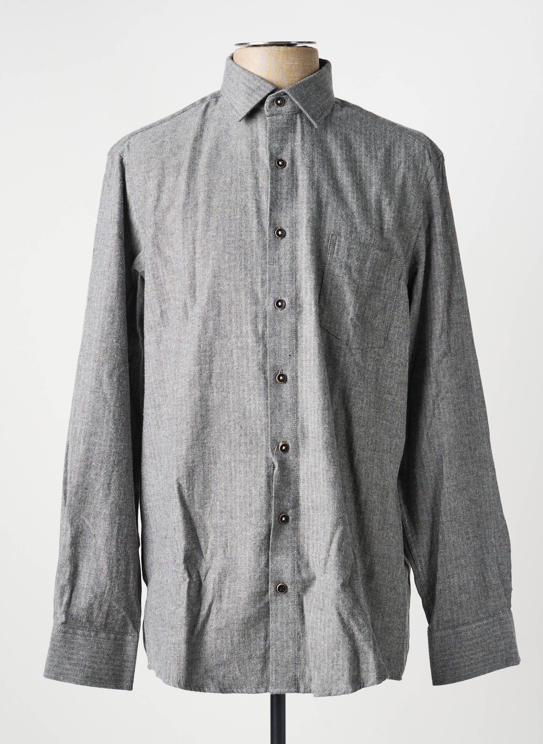 Chemise manches longues imprimé fantaisie gris REDMOND homme