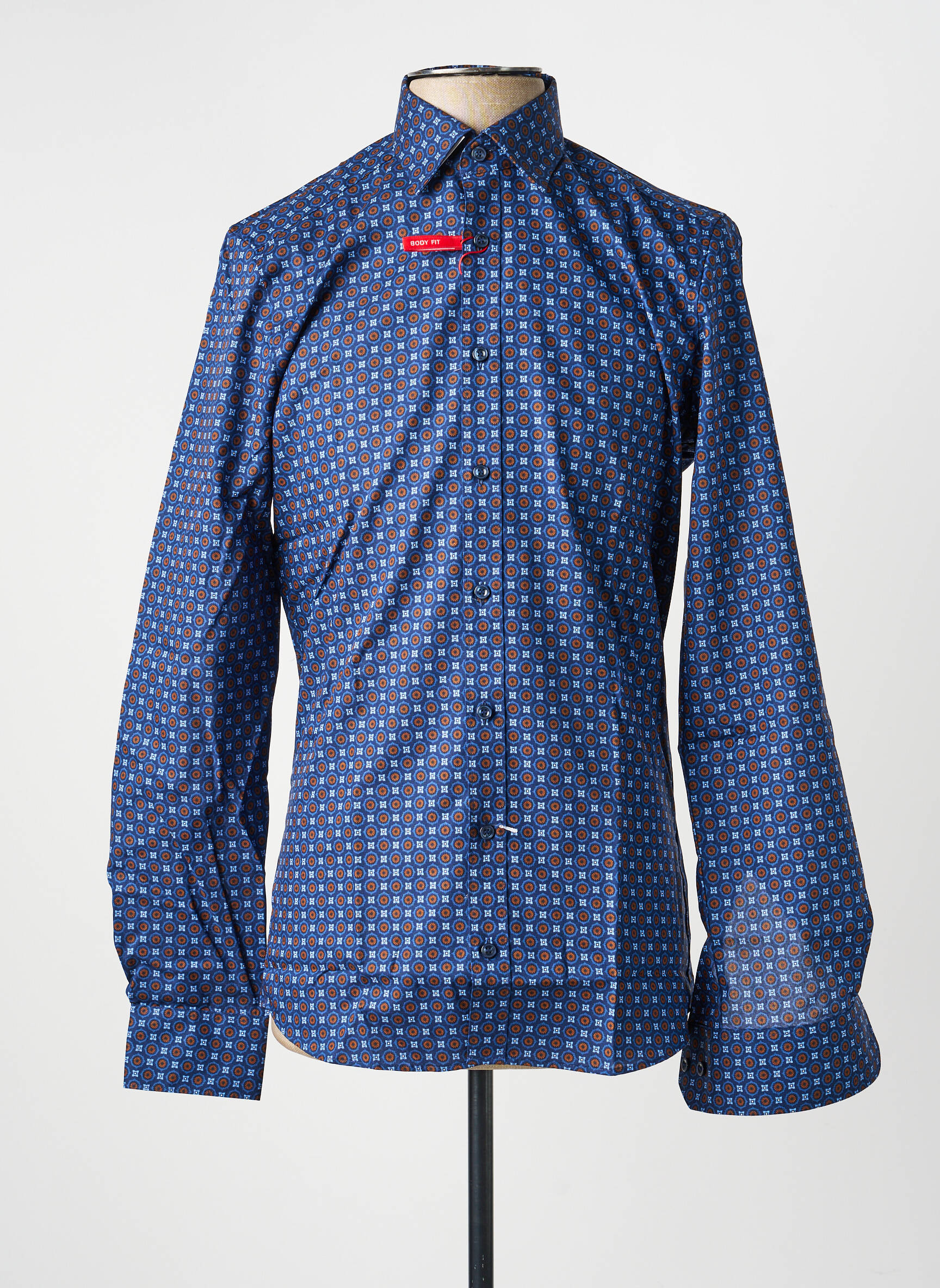 Chemise manches longues imprimé fantaisie bleu MARVELIS homme