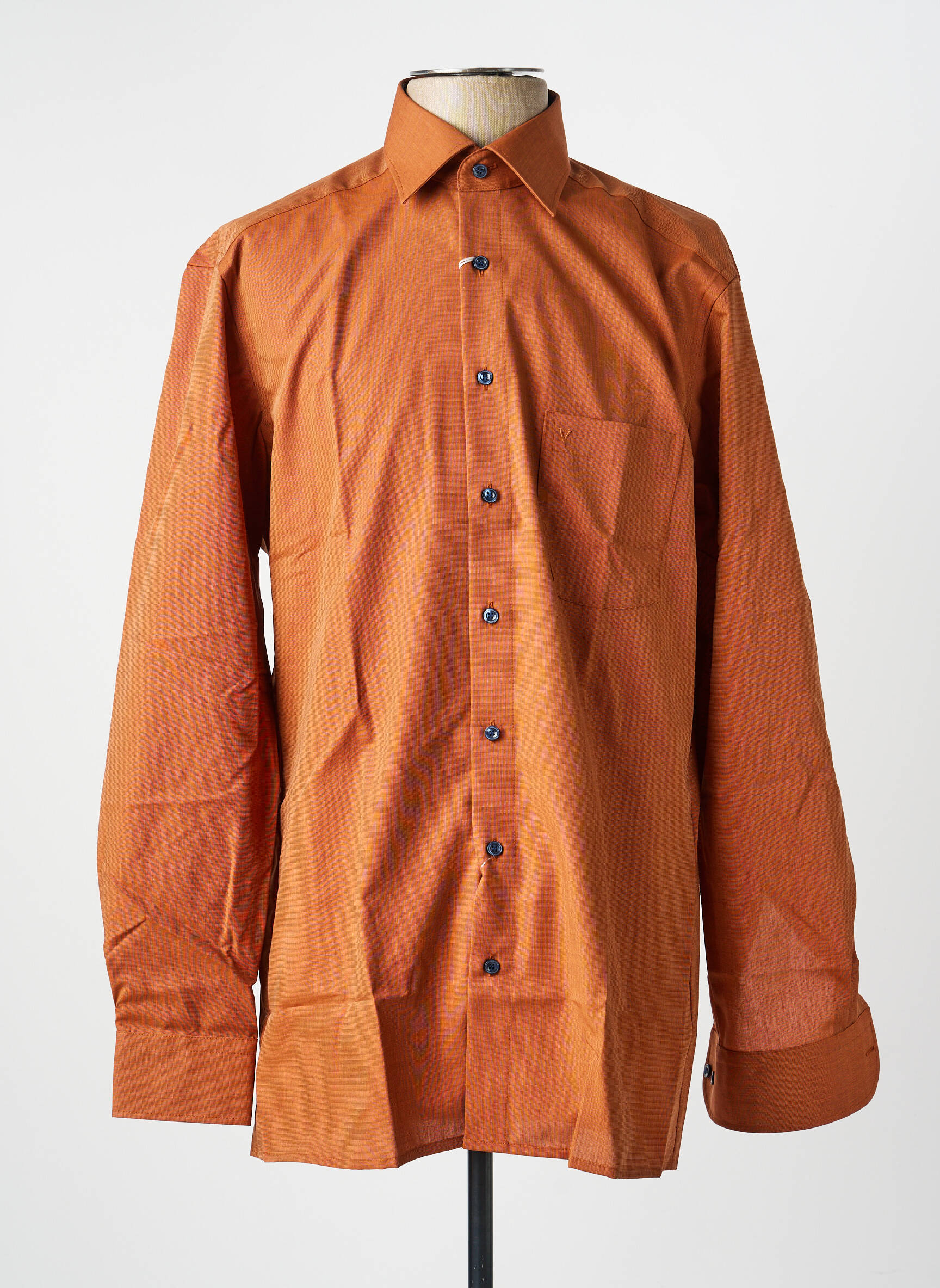 Chemise manches longues coupe droite marron MARVELIS homme