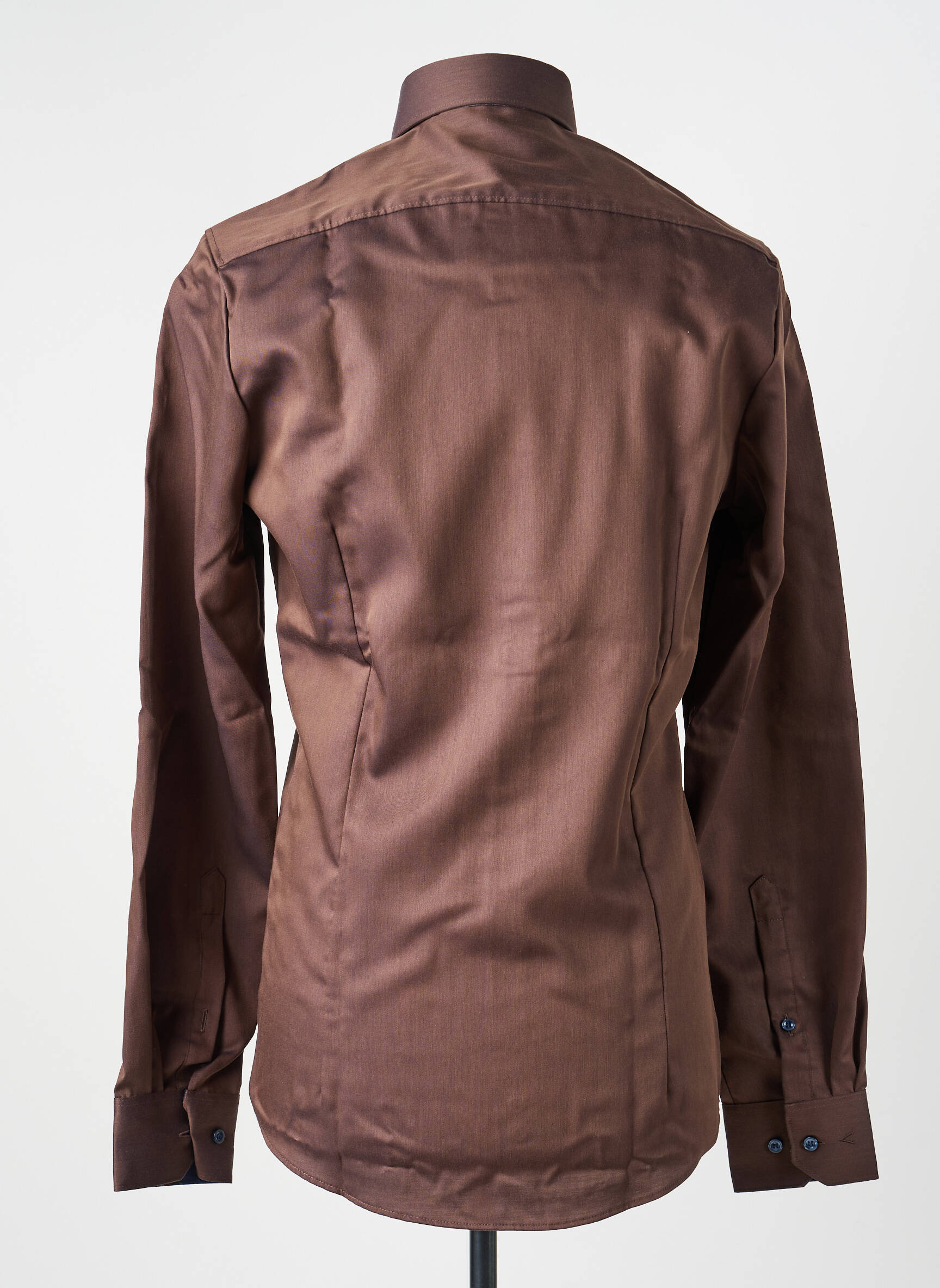 Chemise manches longues coupe cintrée marron MARVELIS homme