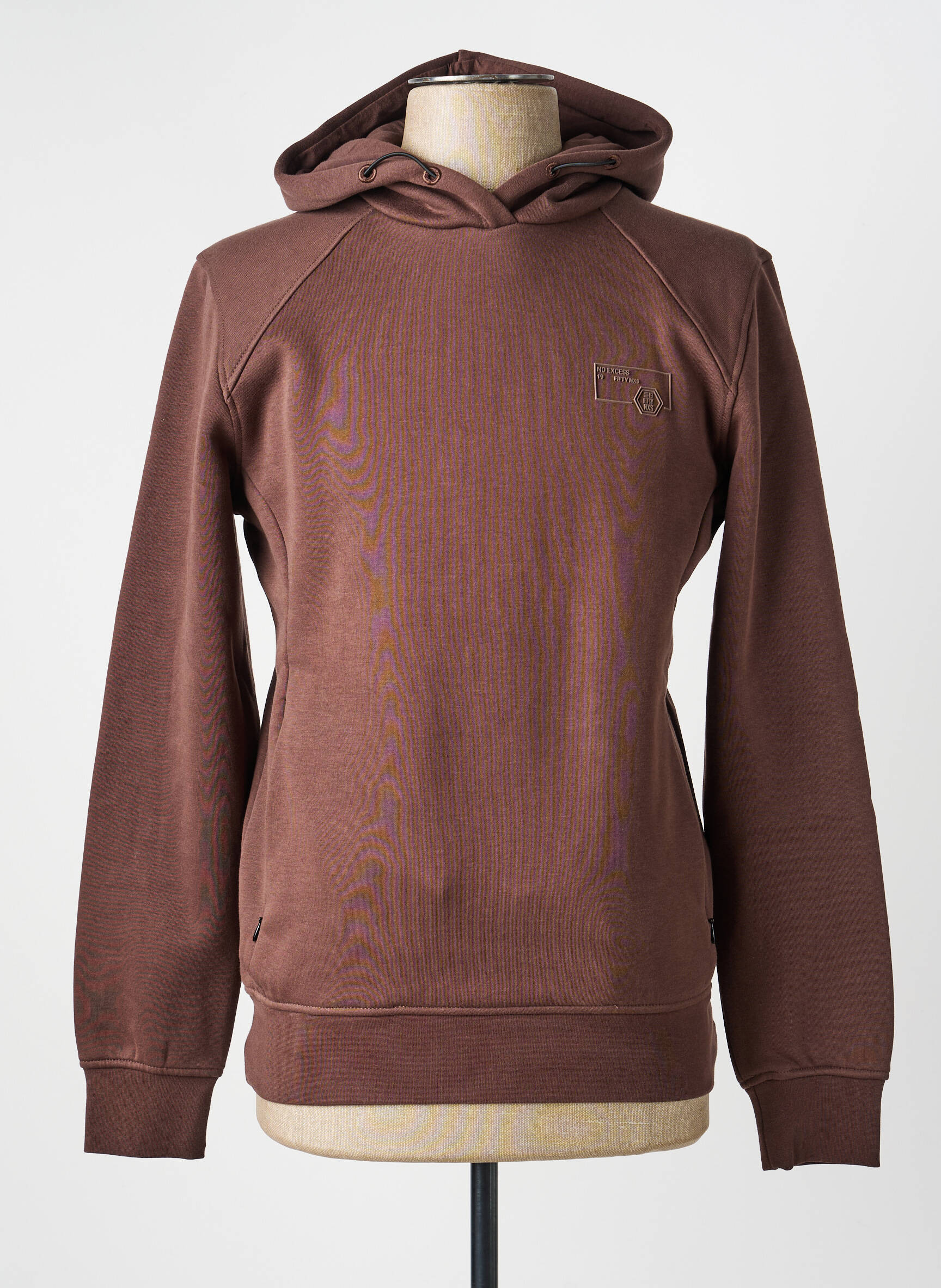 Sweat-shirt à capuche manches longues manches longues marron NO EXCESS homme