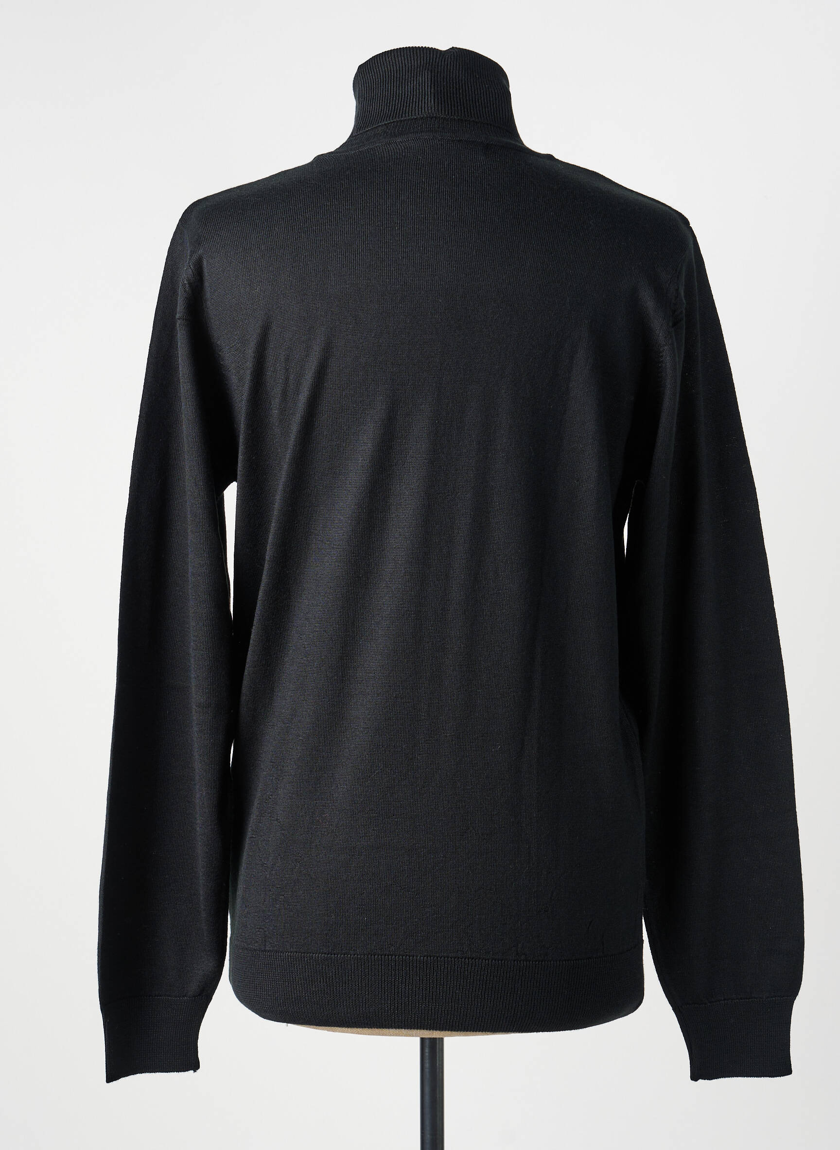 Pull col roulé coupe cintrée manches longues noir CAP 10 TEN homme