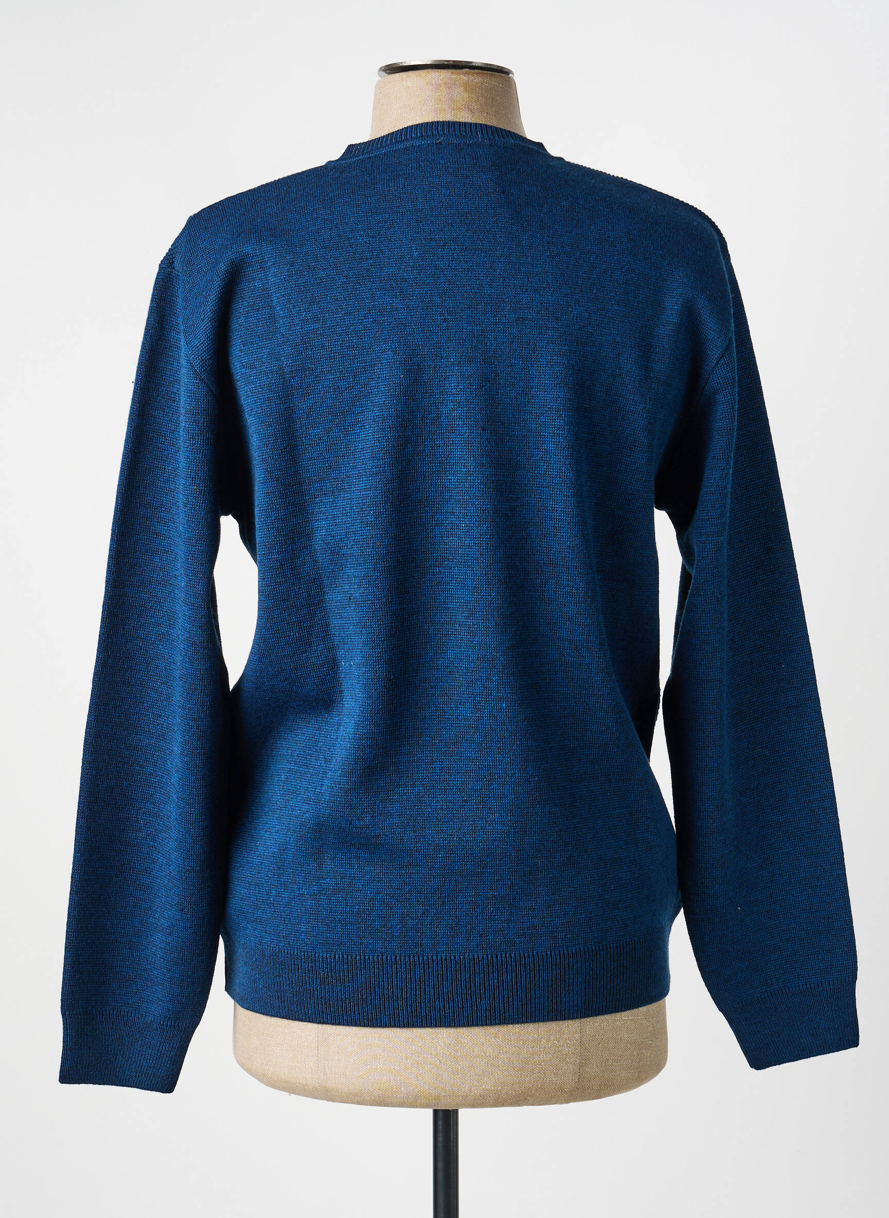 Pull col v manches longues bleu RHODAMEL homme