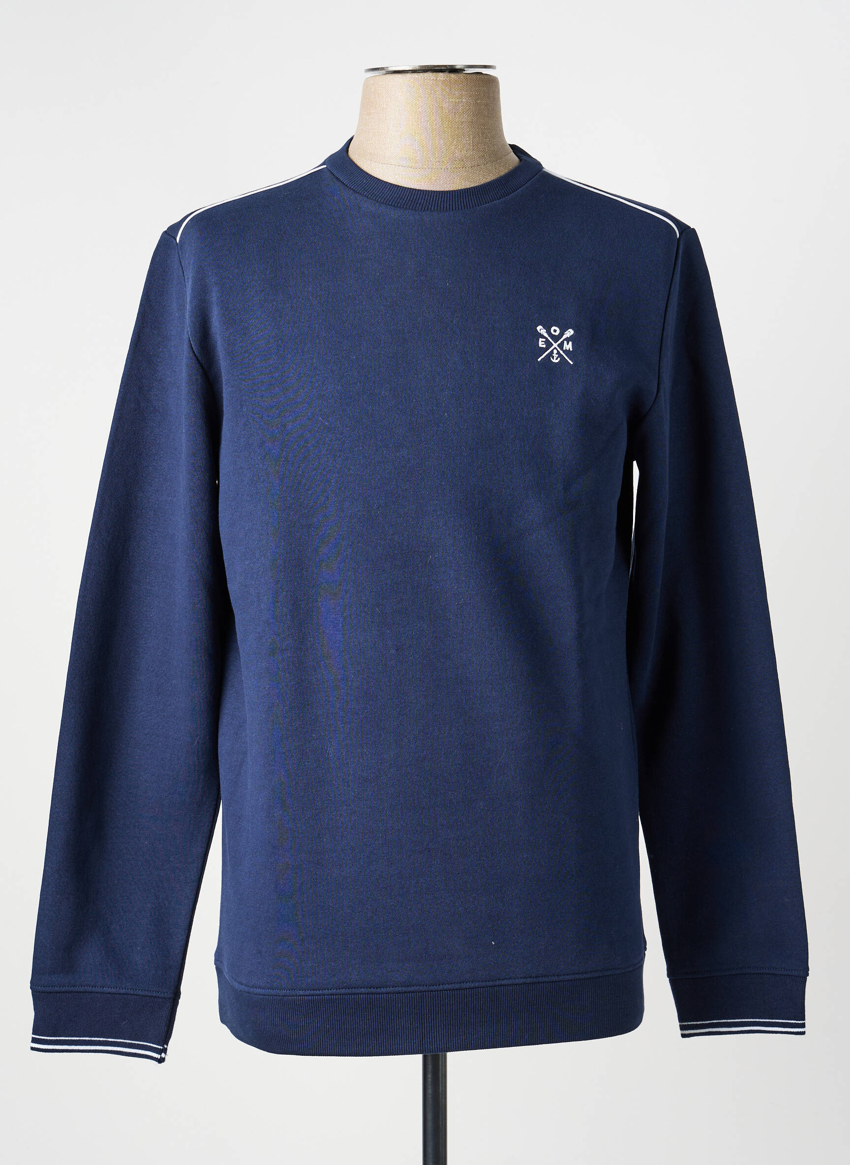 Sweat-shirt manches longues manches longues bleu ELLE EST OU LA MER homme