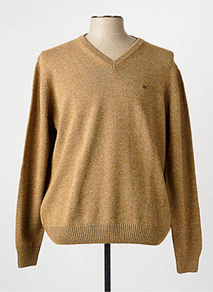 Pull col v manches longues beige BROWN JURY homme