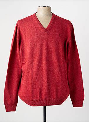 Pull col v manches longues orange BROWN JURY homme
