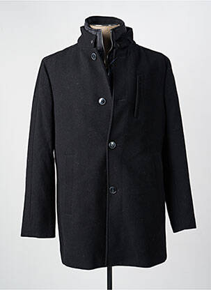 Manteau long coupe droite sans capuche noir THOMAS GOODWIN homme