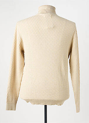 Pull col roulé stretch manches longues beige NO EXCESS homme