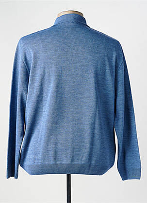 Pull col polo manches longues bleu RHODAMEL homme