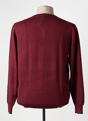 Pull col v manches longues rouge DARIO BELTRAN homme