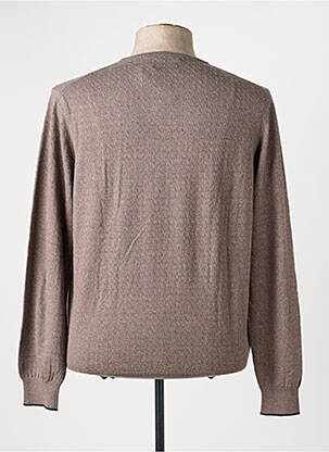 Pull stretch manches longues marron DARIO BELTRAN homme