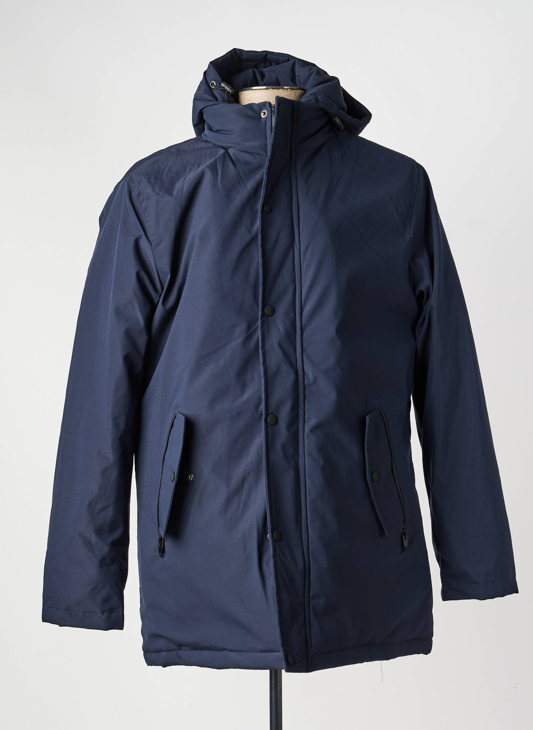 Doudoune manches longues a capuche bleu THOMAS GOODWIN homme