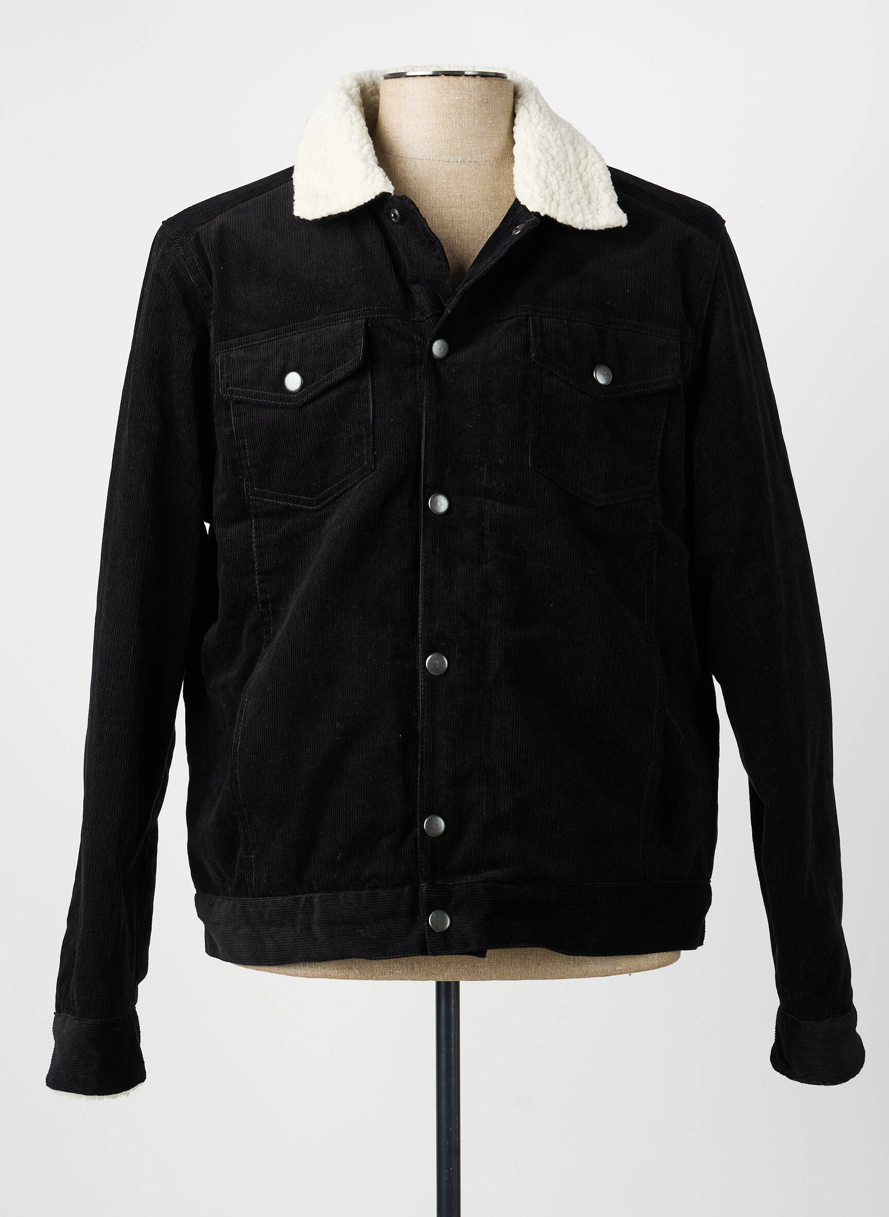 Veste casual finition intérieure fourrure synthétique noir PARTNER'S homme