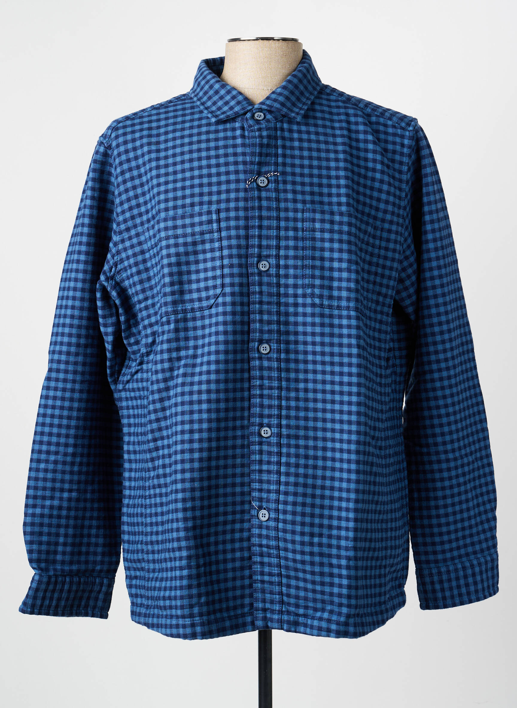 Chemise manches longues poches bleu MARVELIS homme