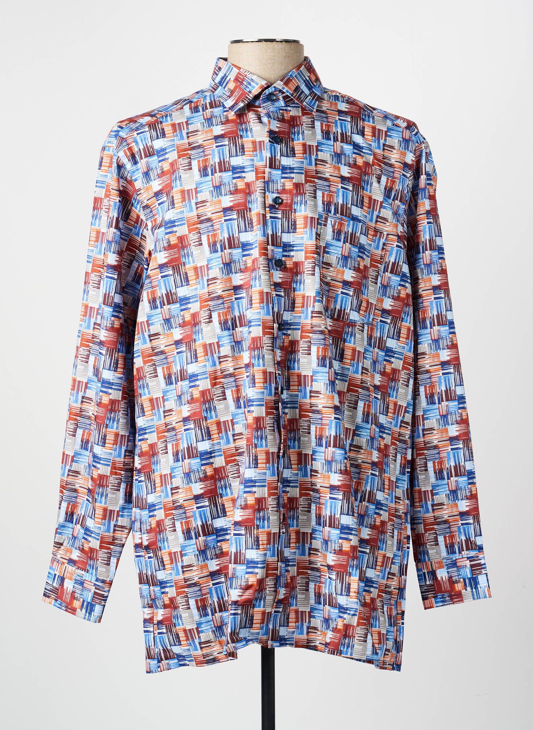 Chemise manches longues poches bleu MARVELIS homme