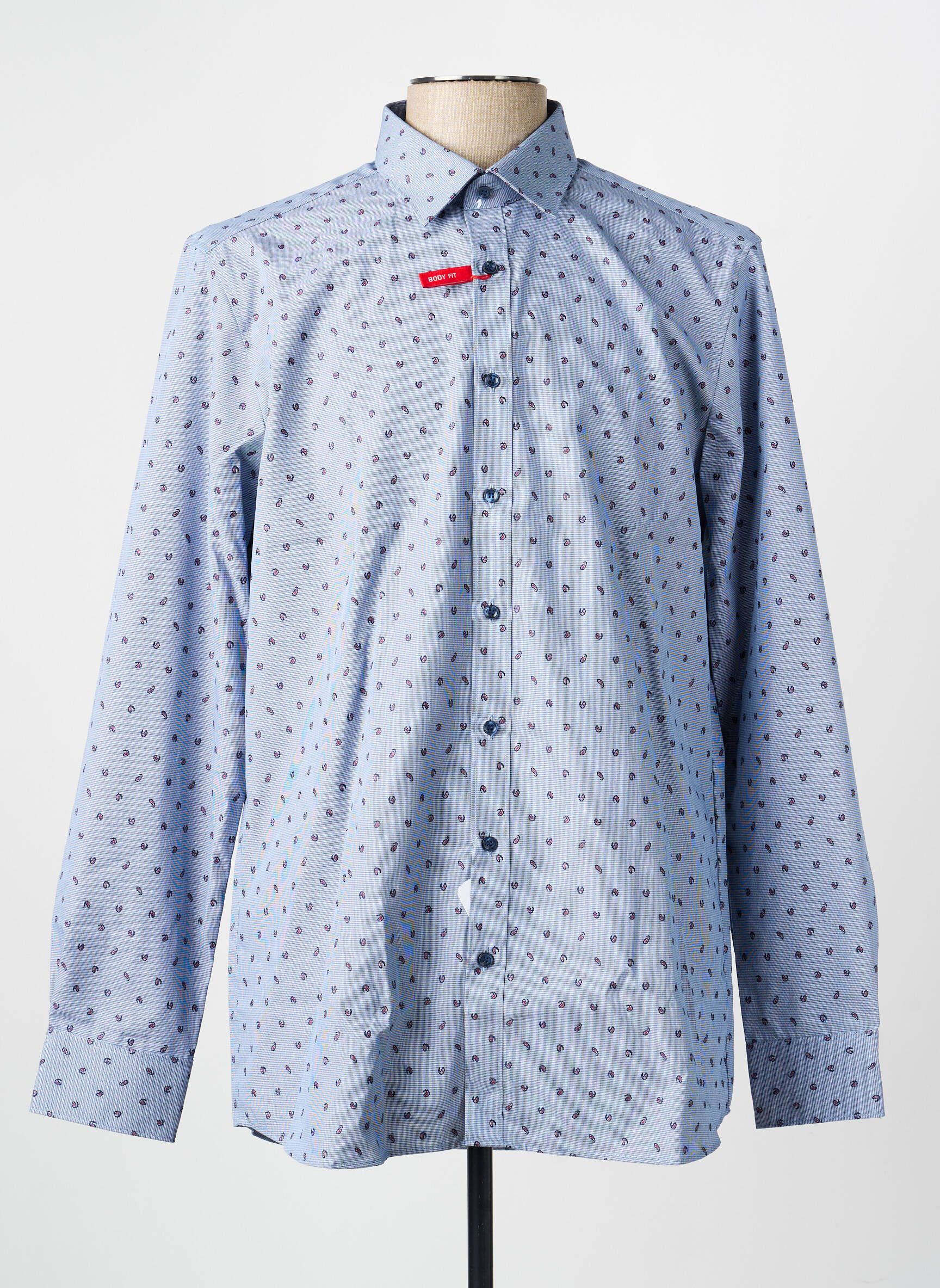 Chemise manches longues imprimé fantaisie bleu MARVELIS homme