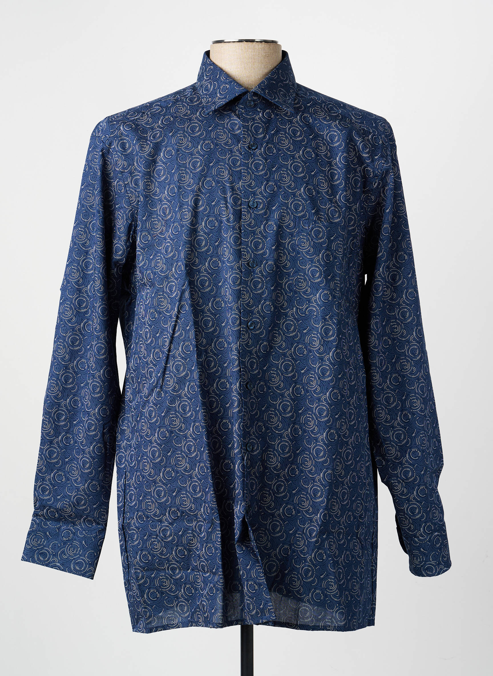 Chemise manches longues poches bleu MARVELIS homme