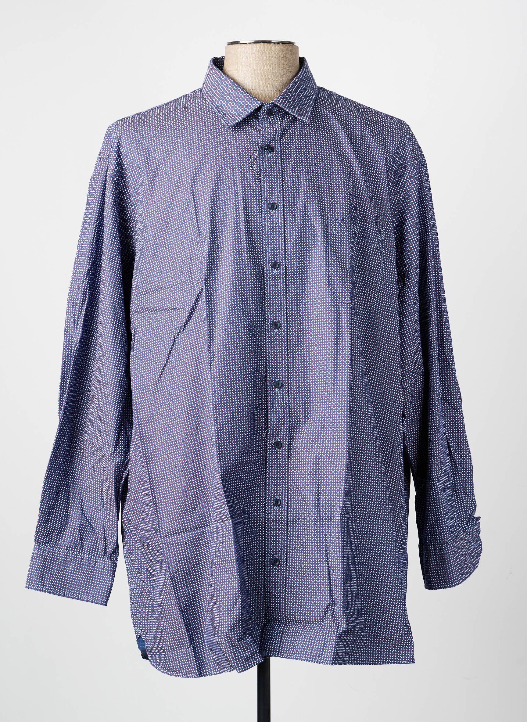 Chemise manches longues poches bleu MARVELIS homme