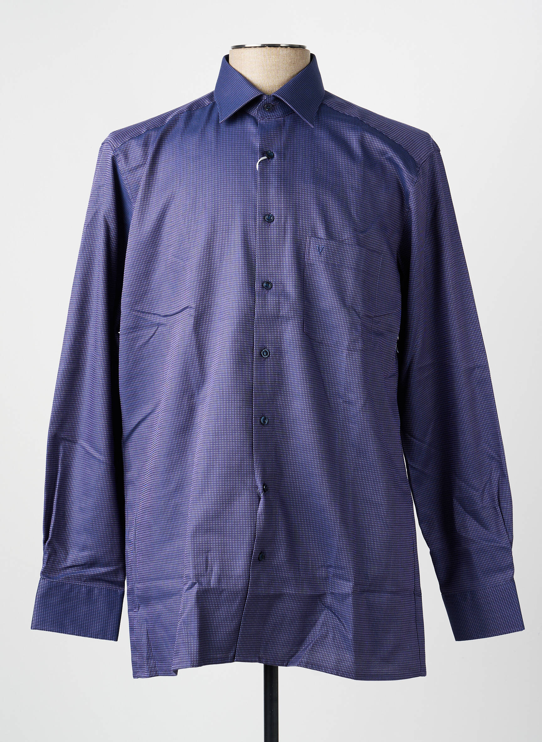 Chemise manches longues poches bleu MARVELIS homme