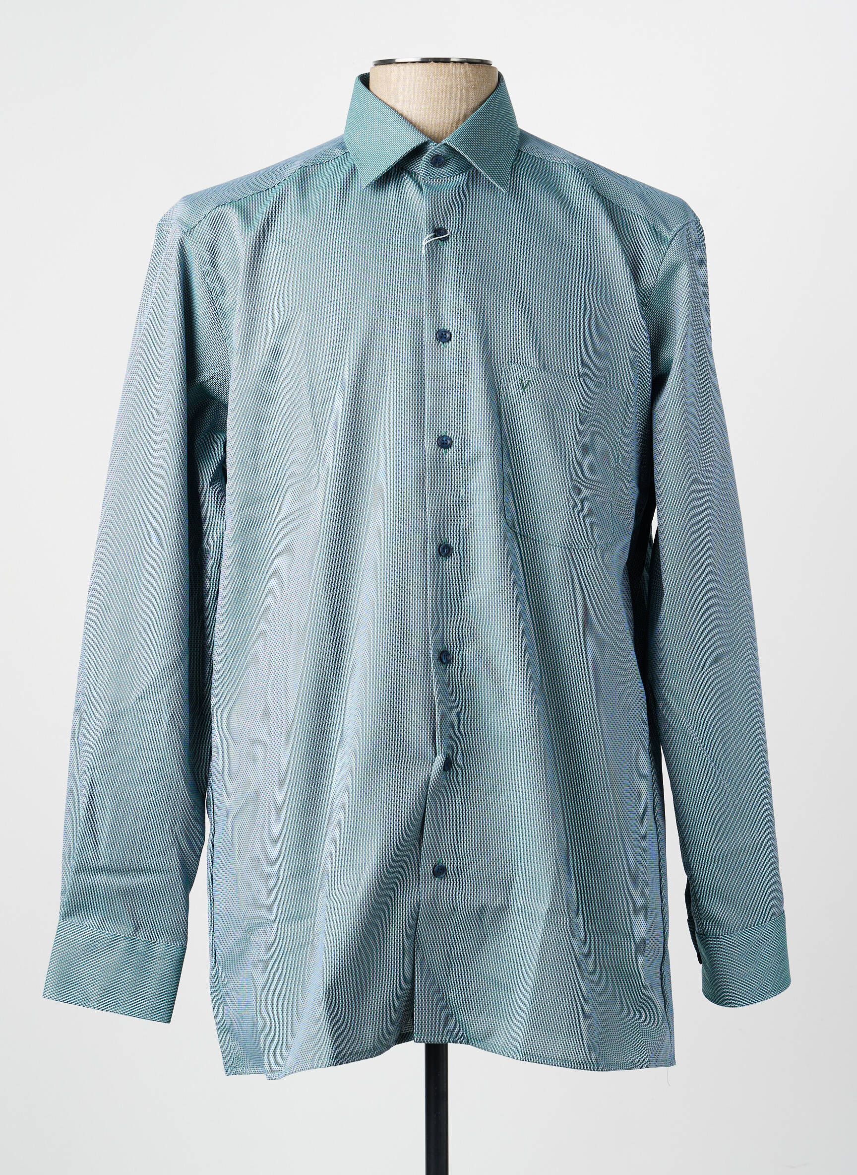 Chemise manches longues poches vert MARVELIS homme