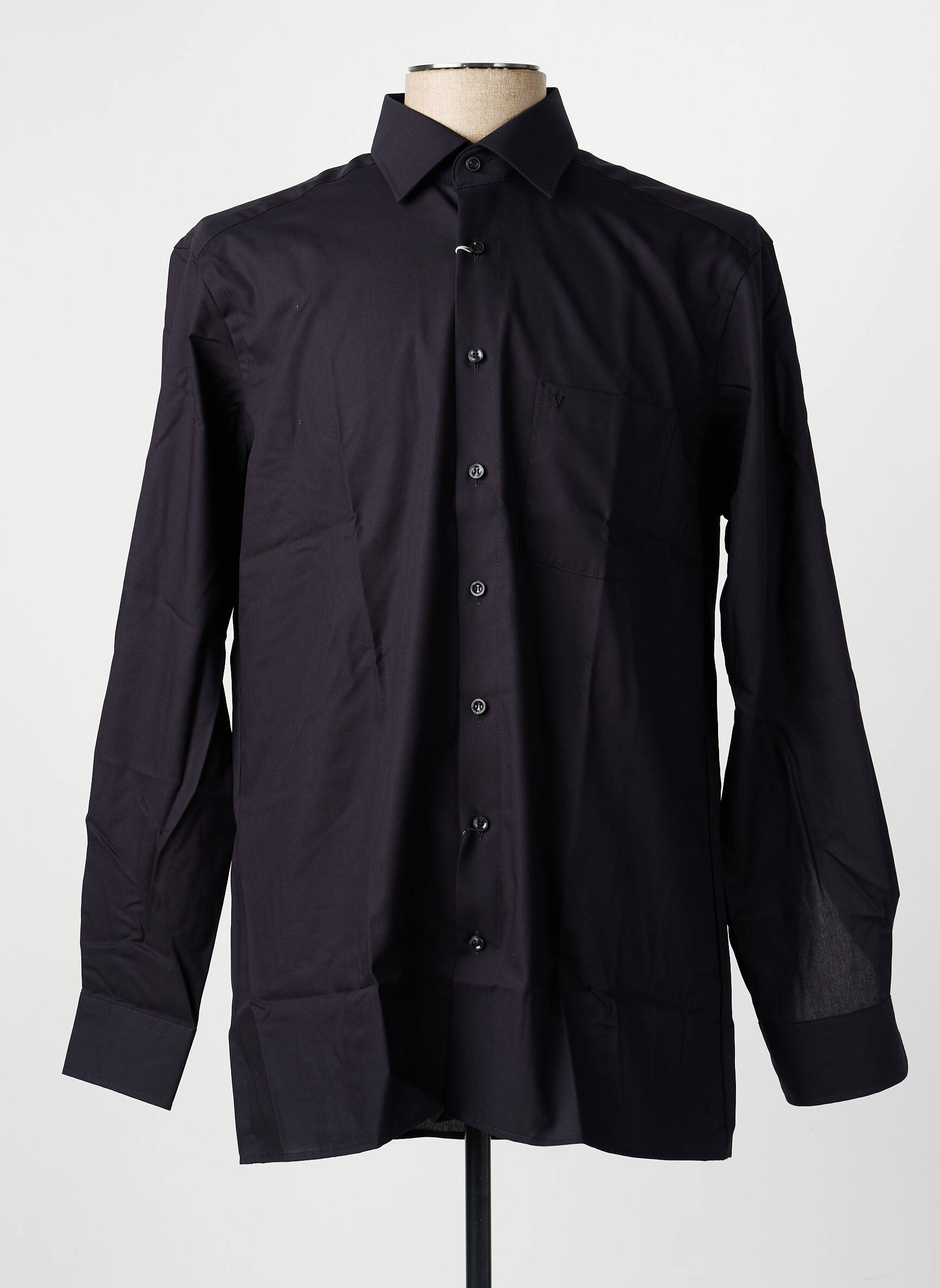 Chemise manches longues poches noir MARVELIS homme