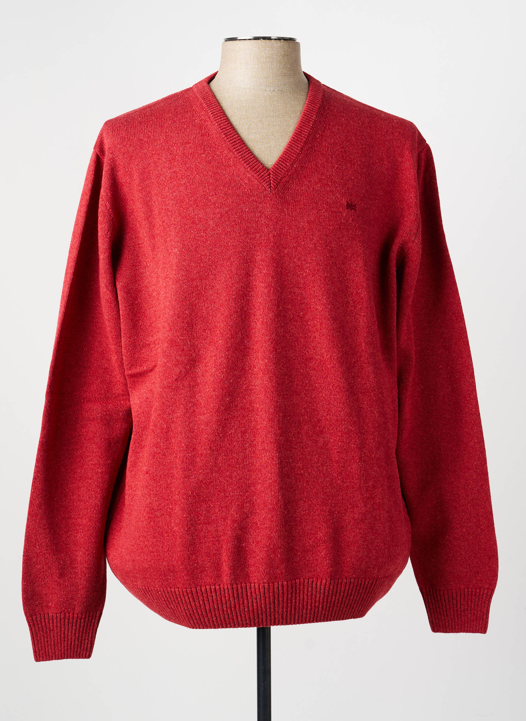 Pull col v manches longues orange BROWN JURY homme