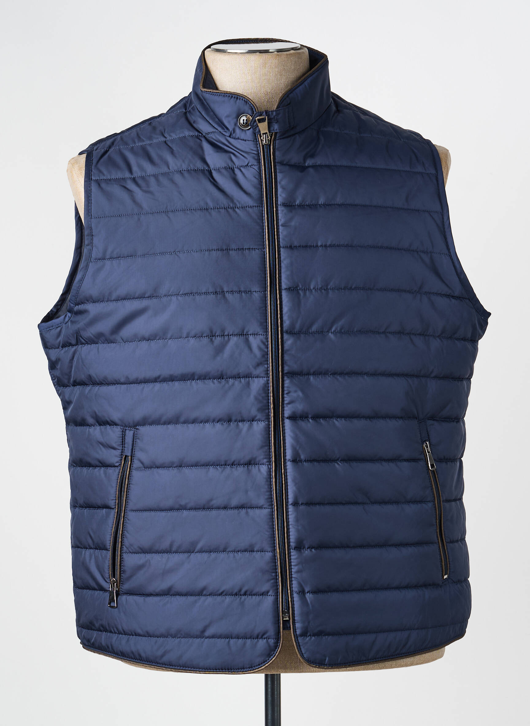 Doudoune poches sans capuche bleu STYL PARK homme