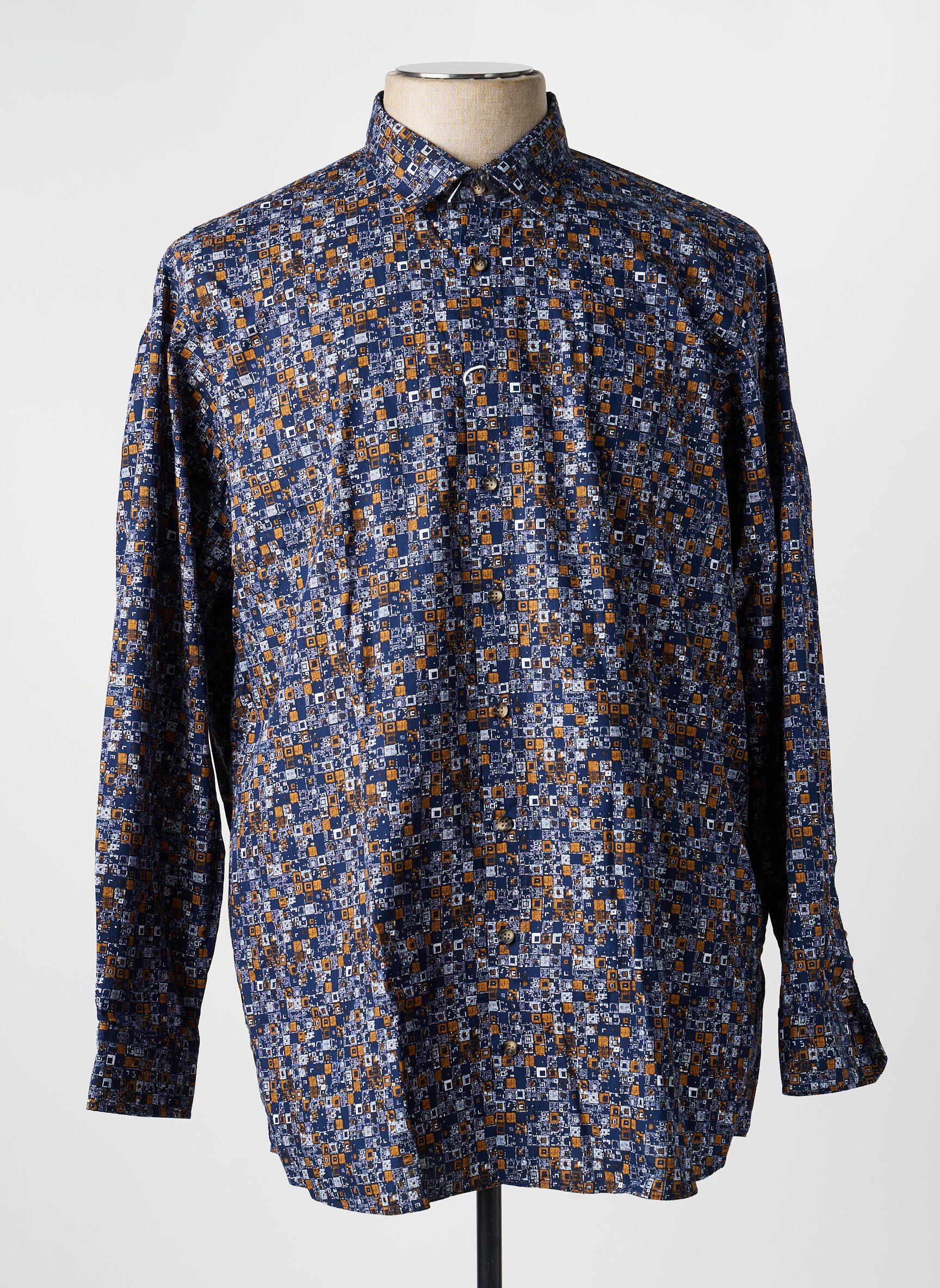 Chemise manches longues imprimé fantaisie bleu MARVELIS homme