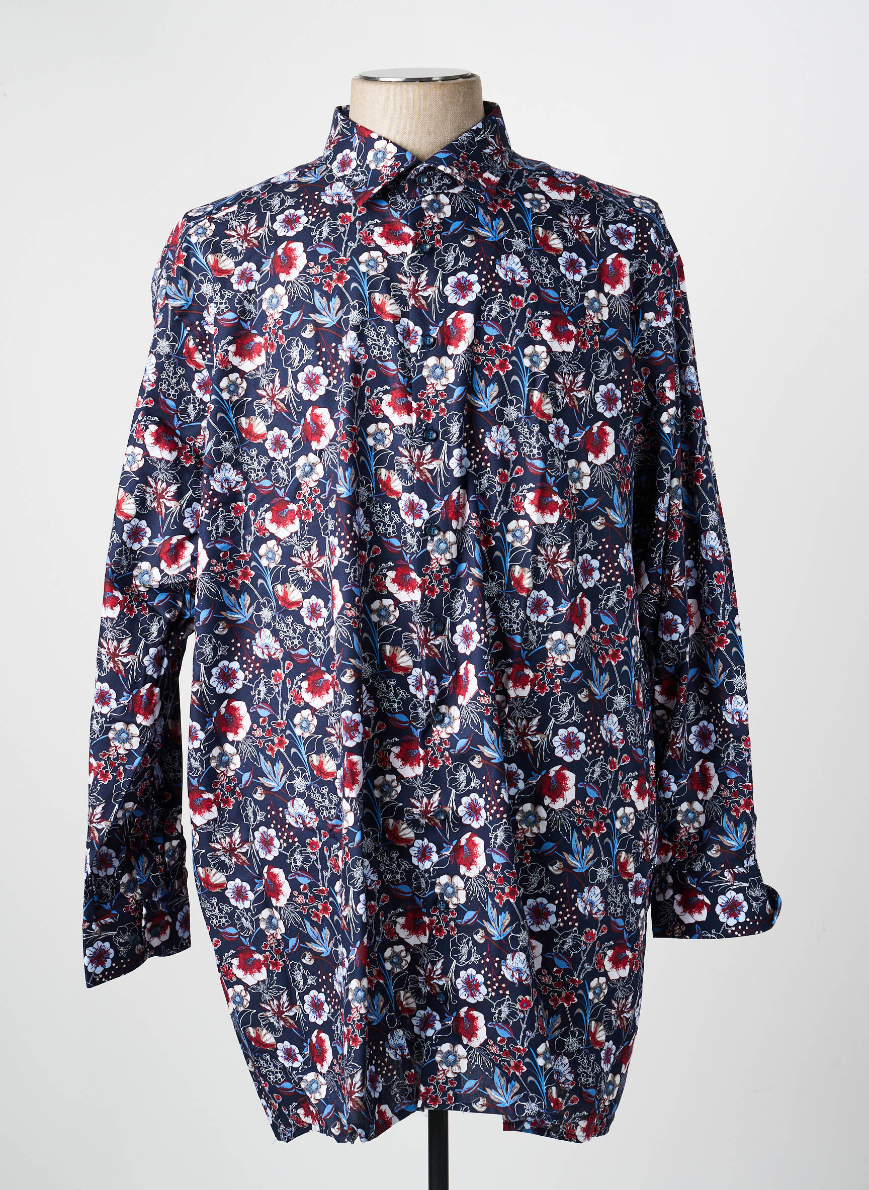 Chemise manches longues coupe droite bleu MARVELIS homme