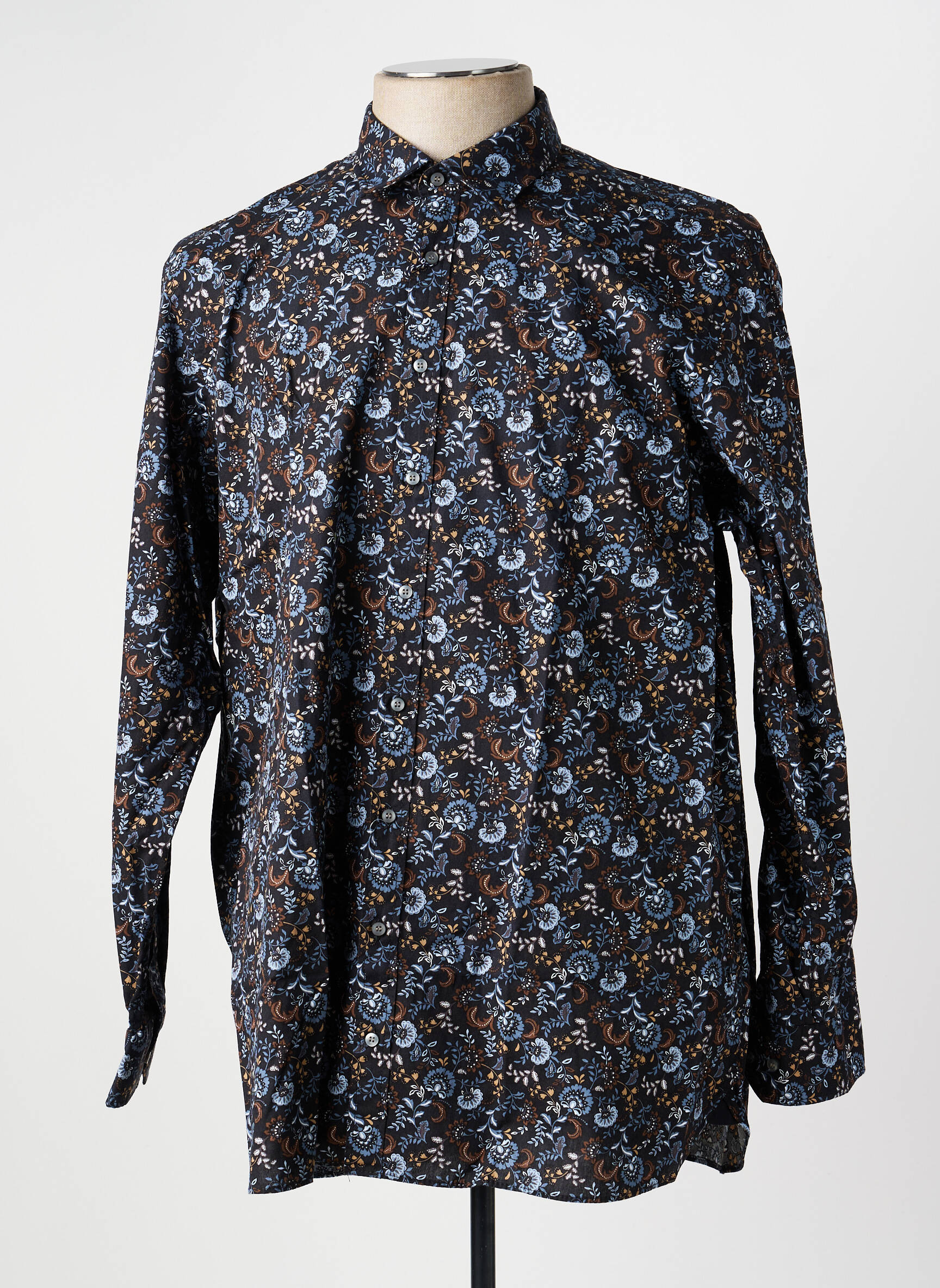 Chemise manches longues coupe droite noir MARVELIS homme