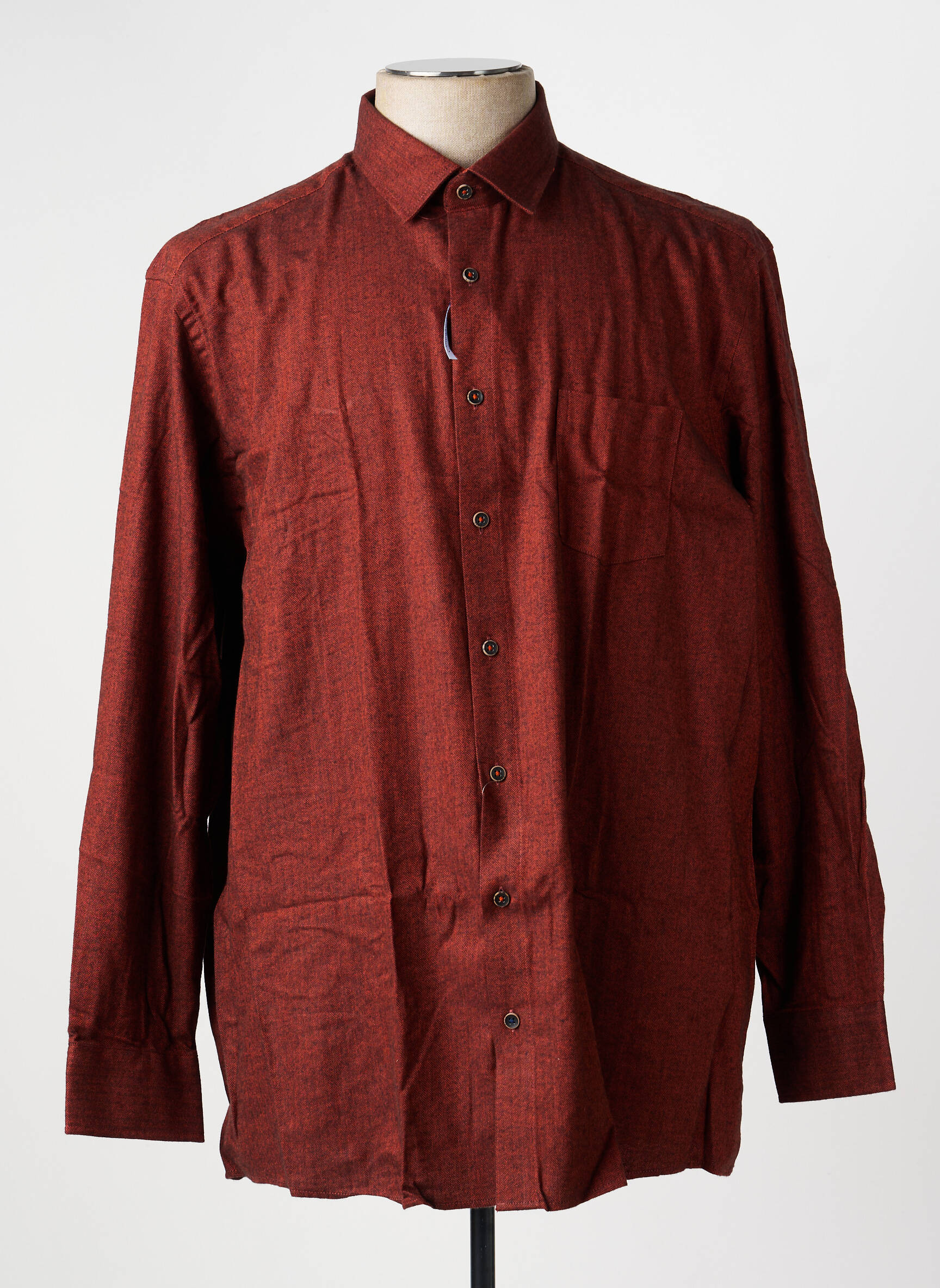 Chemise manches longues poches orange REDMOND homme