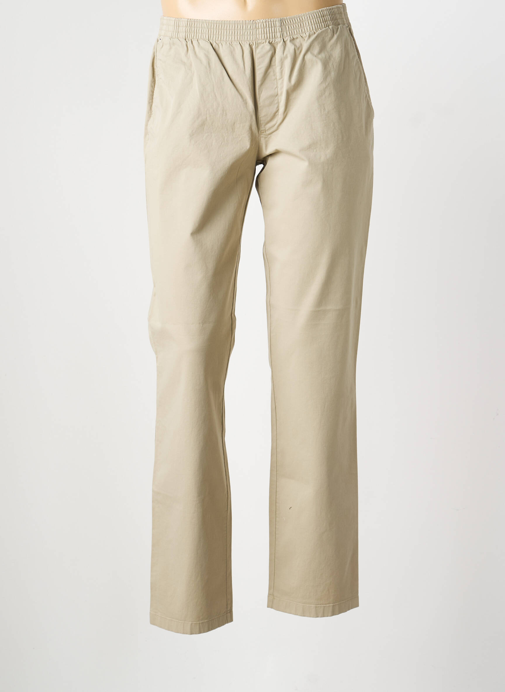 Pantalon chino tissage popeline taille normale beige LCDN homme