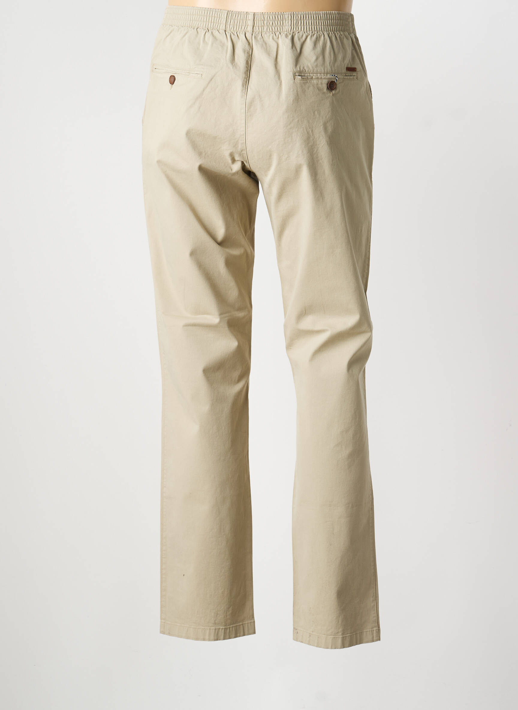 Pantalon chino tissage popeline taille normale beige LCDN homme