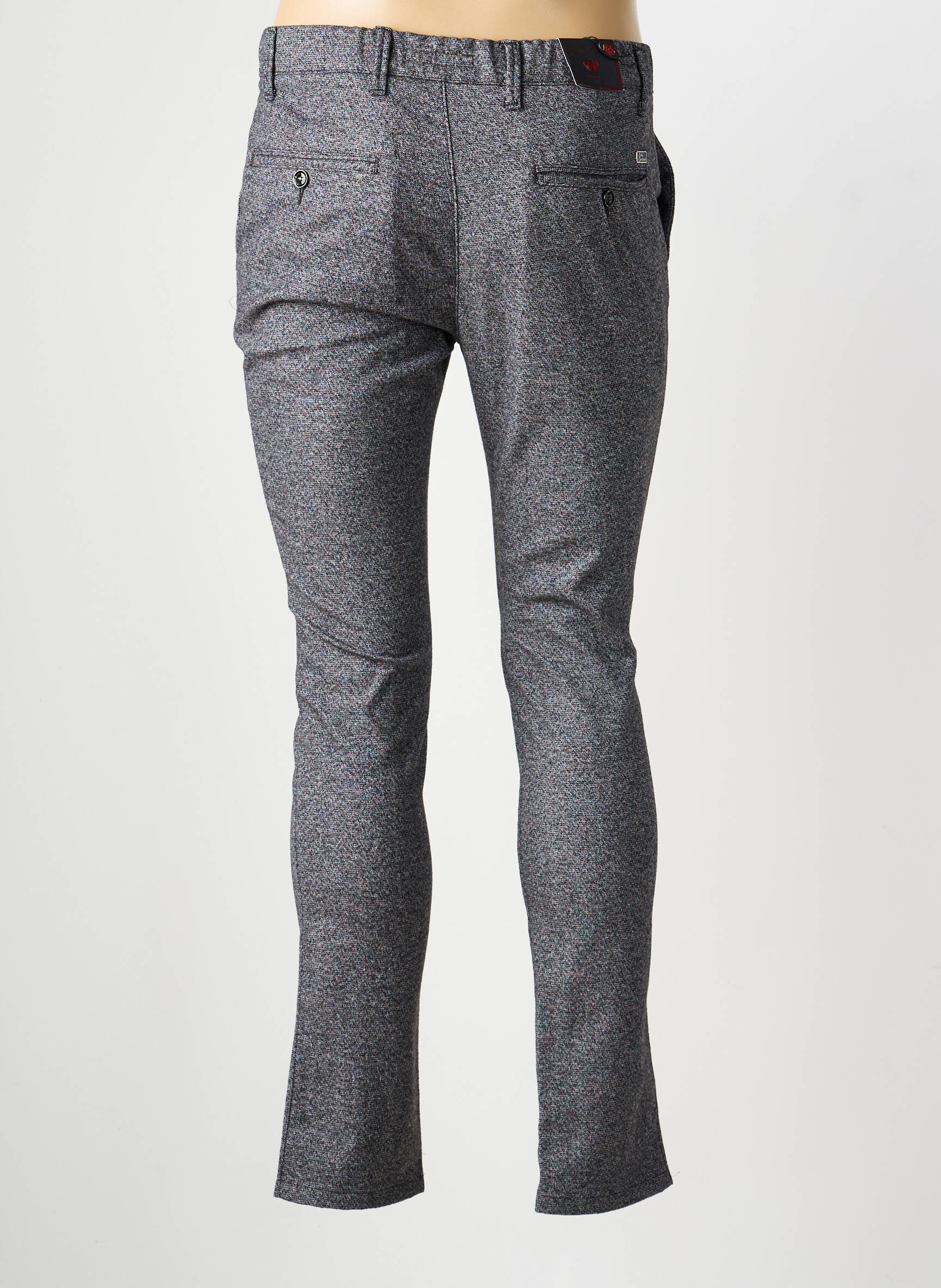 Pantalon chino tissage chiné taille normale gris LCDN homme