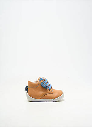 Bottillons fermeture scratch bout rond marron KICKERS garçon