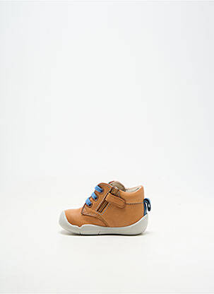 Bottillons fermeture scratch bout rond marron KICKERS garçon