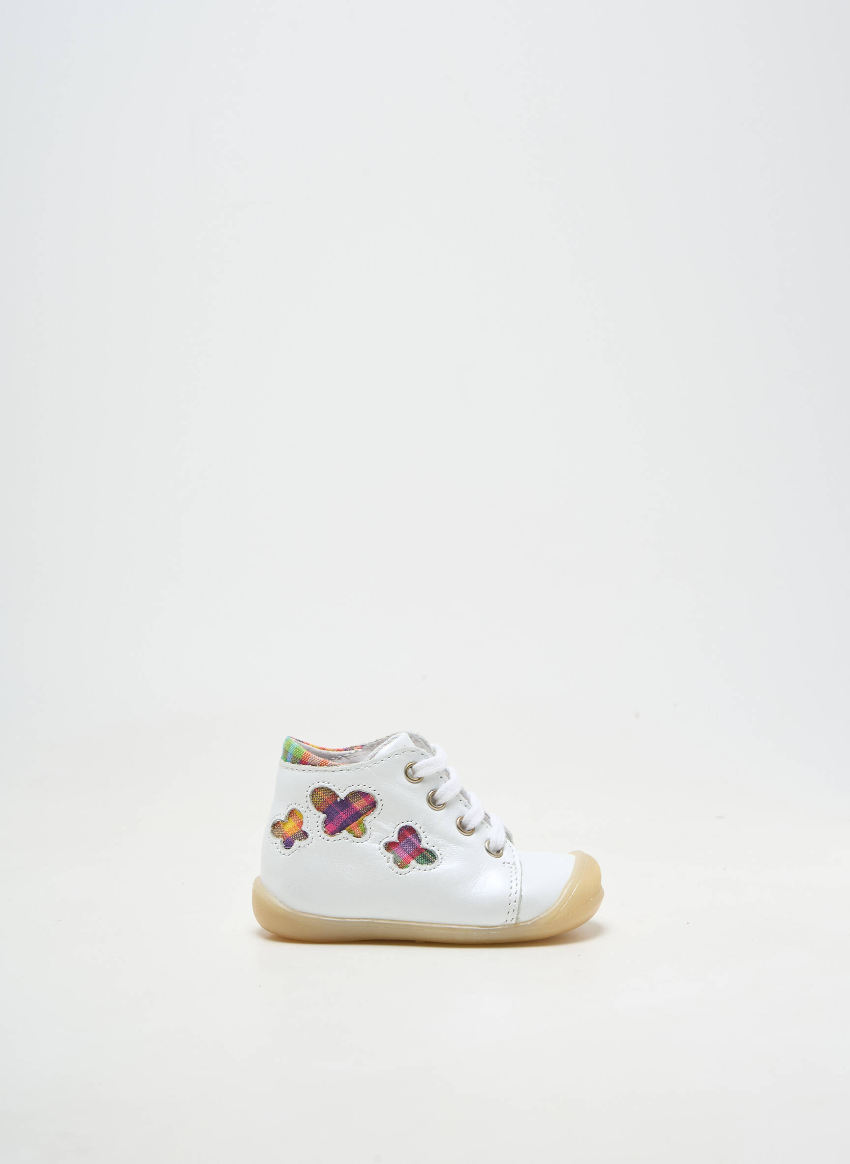 Bottillons matière lisse bout rond blanc LITTLE MARY fille