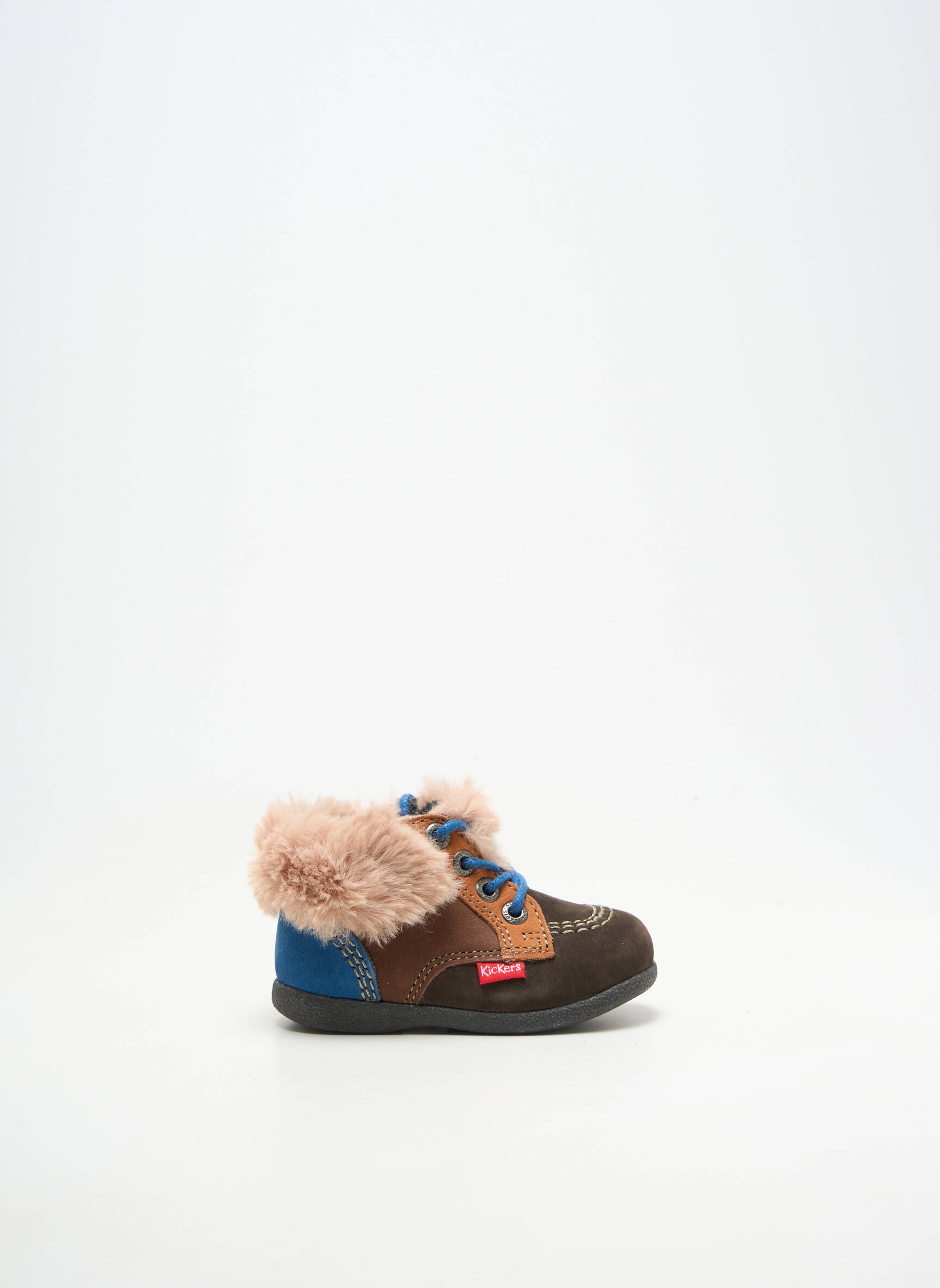 Bottillons fourrée bout rond marron KICKERS garçon