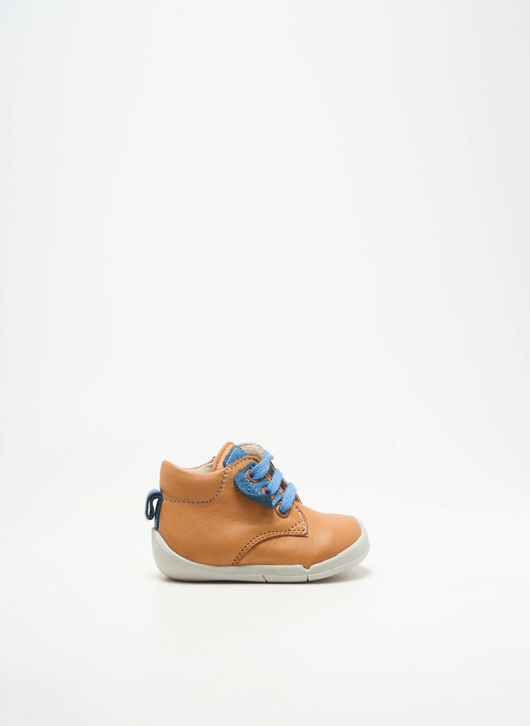 Bottillons fermeture scratch bout rond marron KICKERS garçon